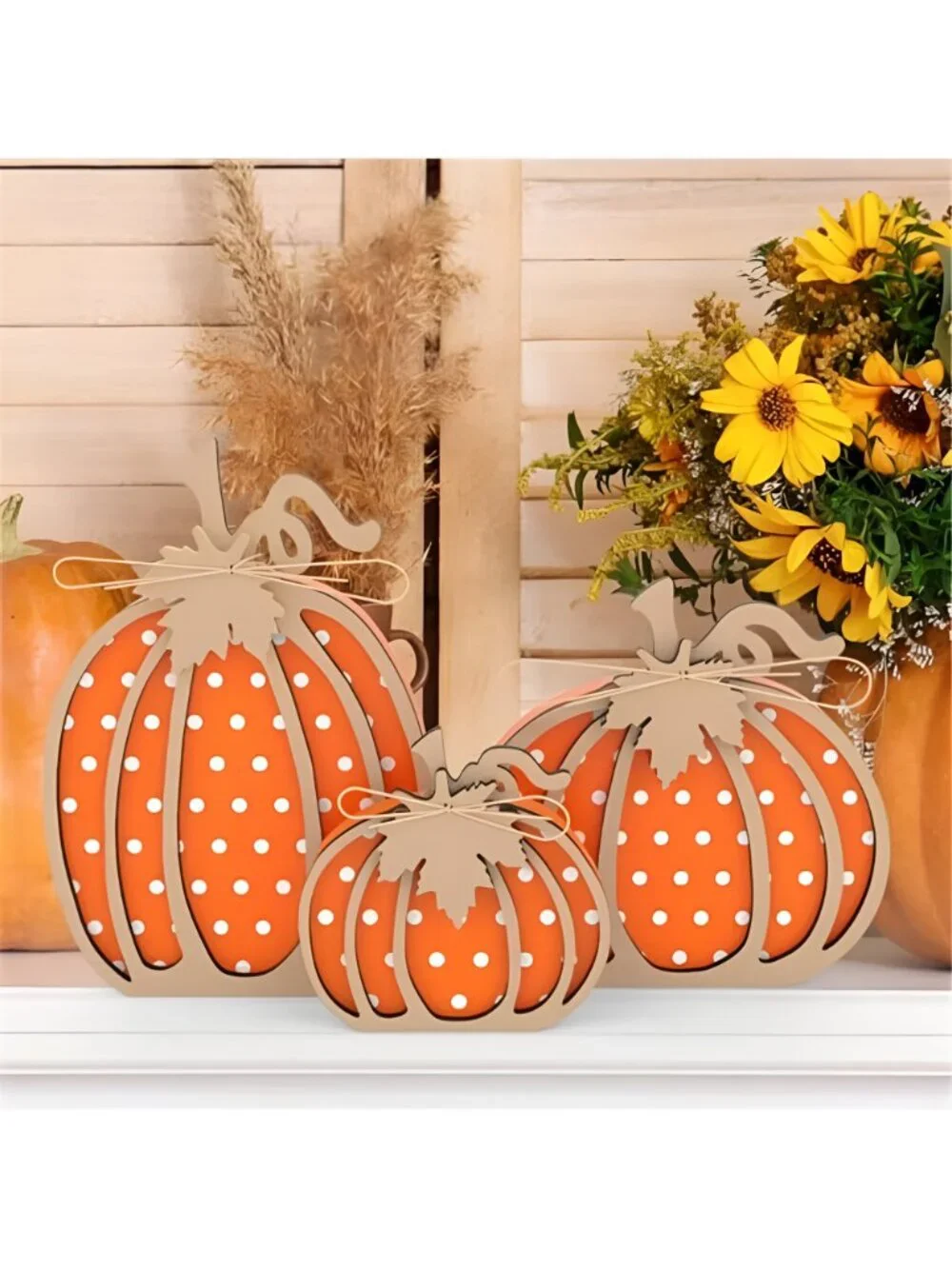 Fall Pumpkin Decor, Thanksgiving Fall Decorations for Home, Wooden